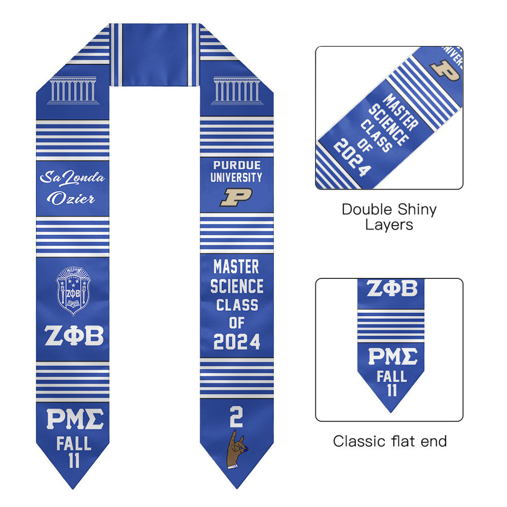 (Custom) Zeta Phi Beta Sorority Graduation Stole
