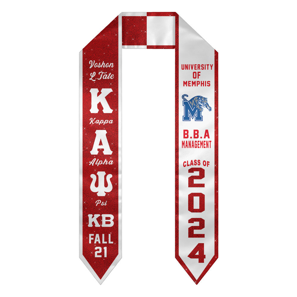 (Custom) KAP Nupe Fraternity Two-Toned Glitter Graduation Stole