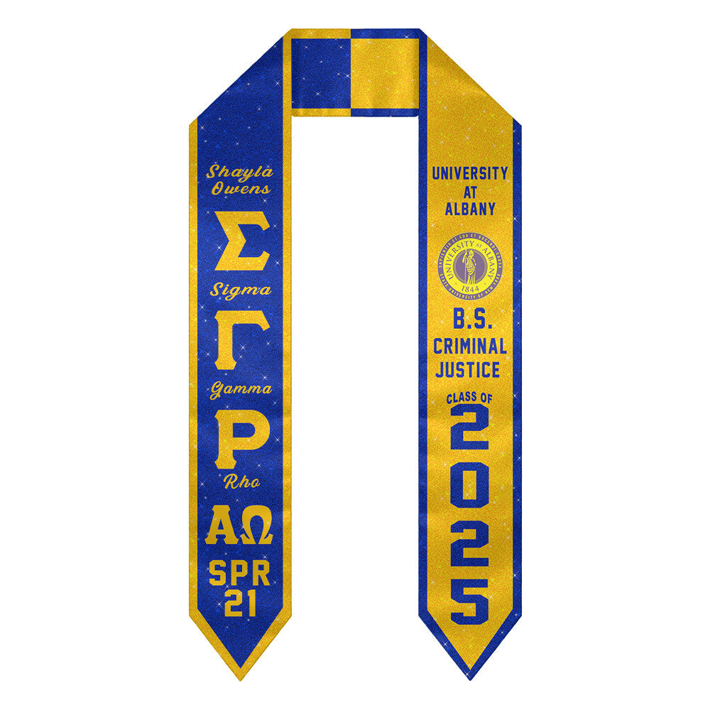(Custom) Sigma Gamma Rho Sorority Two-Toned Glitter Graduation Stole