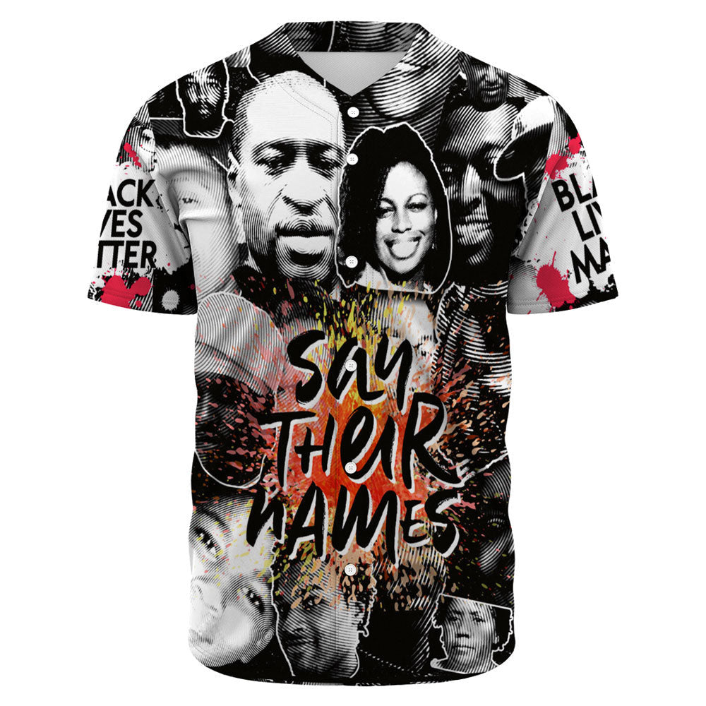 Africa Zone Baseball Jerseys - Say Their Names Black Lives Matter
