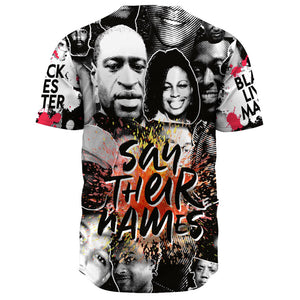 Africa Zone Baseball Jerseys - Say Their Names Black Lives Matter