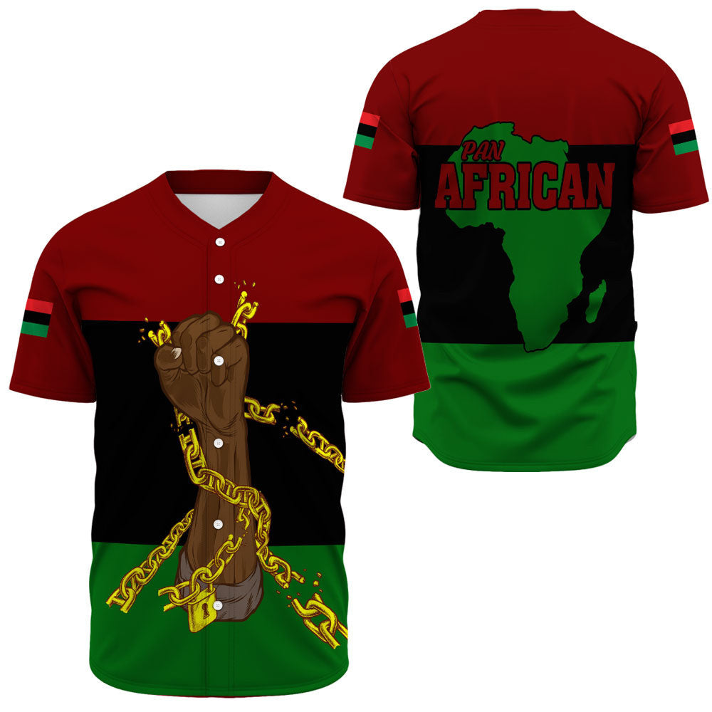 Africa Zone Baseball Jerseys - Pan African Flag And Black Power A31