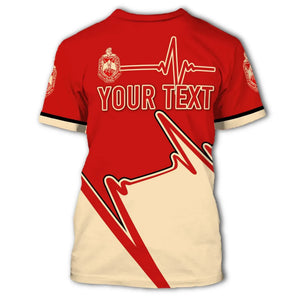 Personalised Heartbeat Delta Sigma Theta T-shirt J5