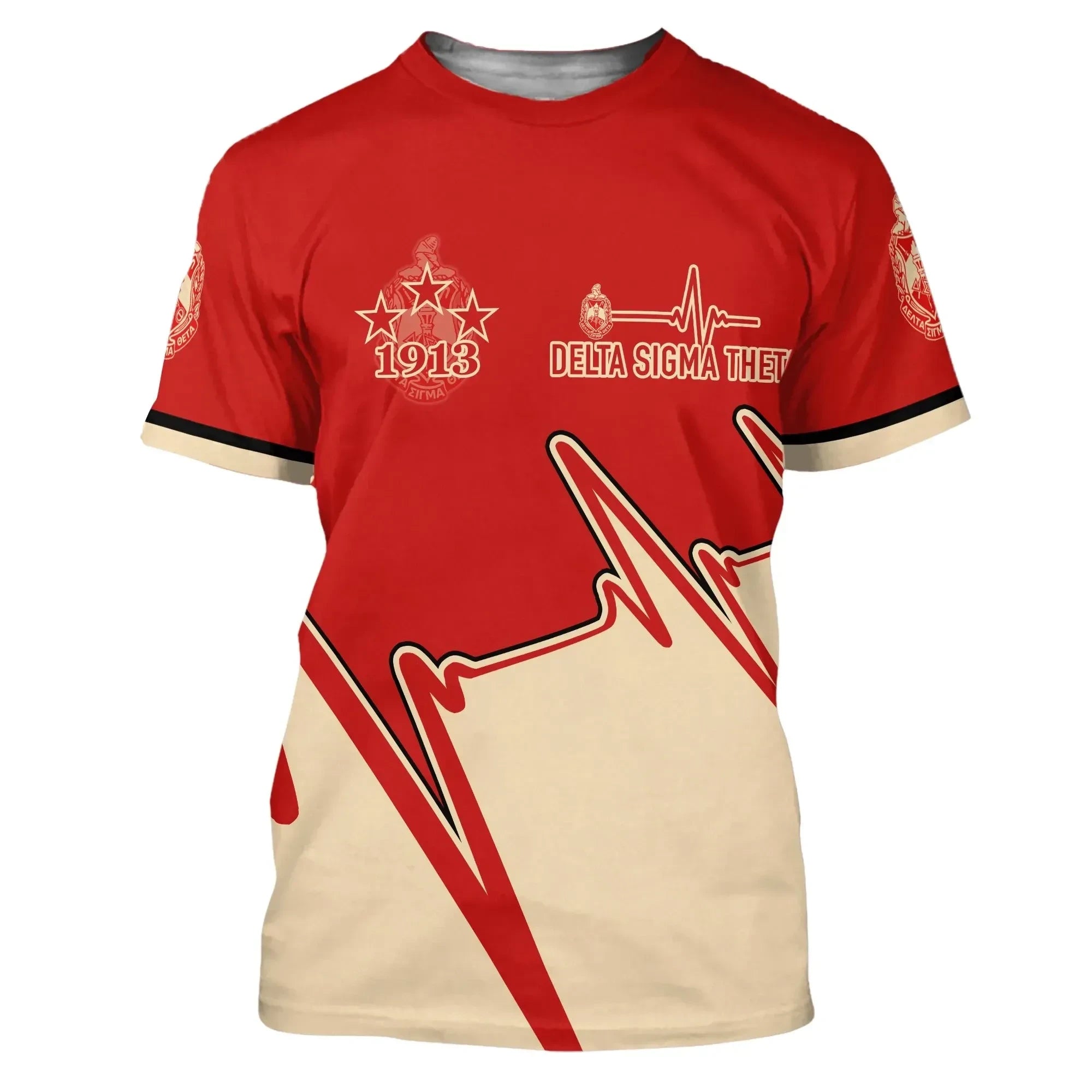Personalised Heartbeat Delta Sigma Theta T-shirt J5