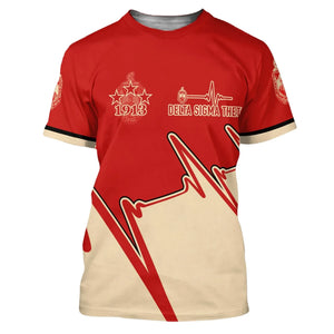 Personalised Heartbeat Delta Sigma Theta T-shirt J5