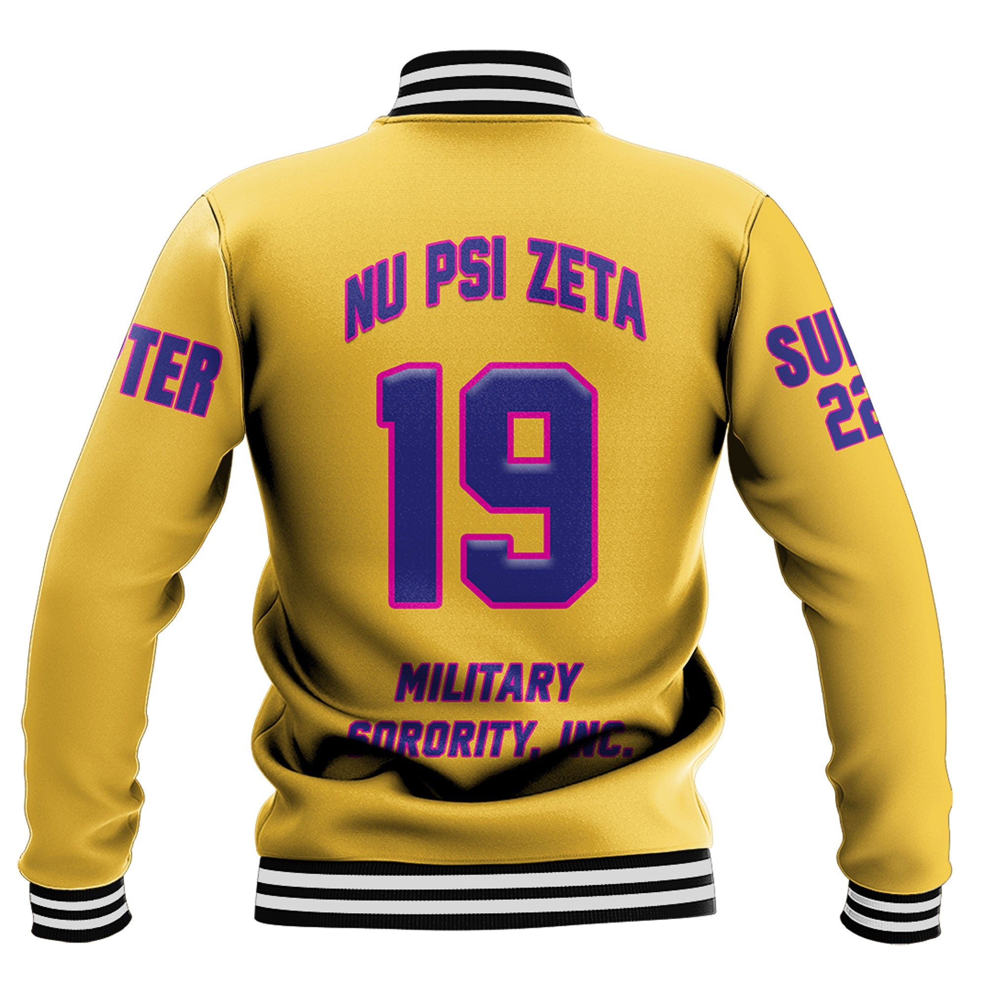 Africa Zone Baseball Jackets - Nu Psi Zeta Military Sorority