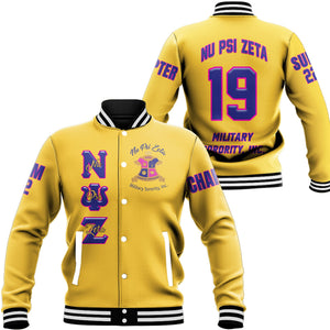 Africa Zone Baseball Jackets - Nu Psi Zeta Military Sorority