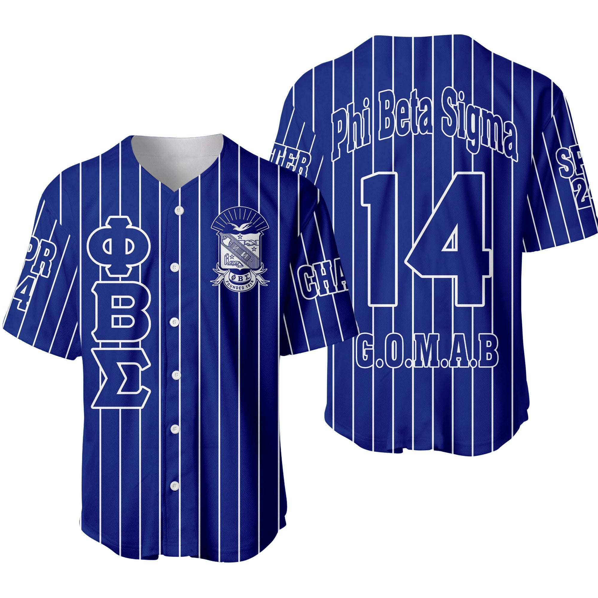 (Personalized) Sigmas 1914 Brotherhood Pin Striped Baseball Jersey