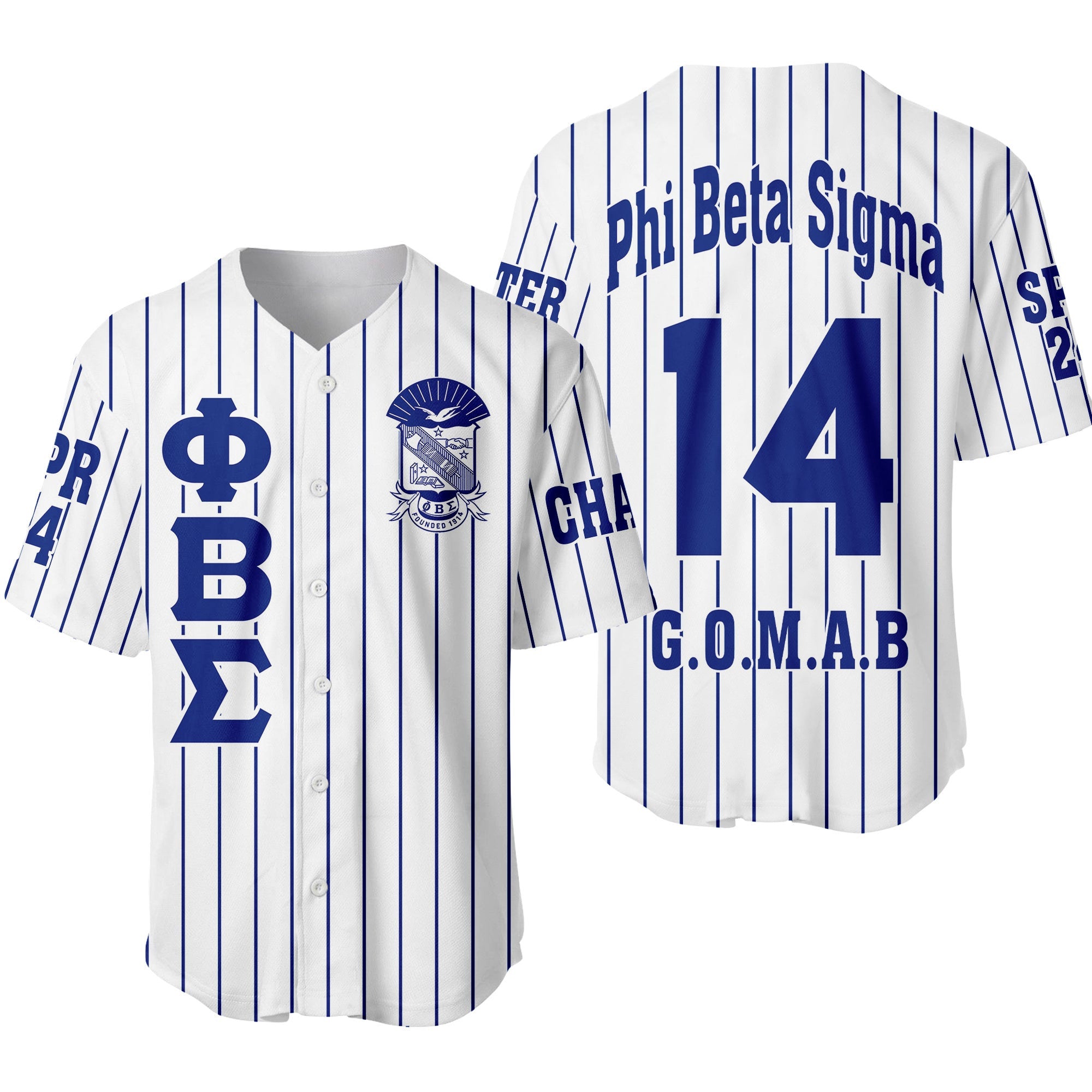 (Personalized) Sigmas 1914 Brotherhood Pin Striped Baseball Jersey