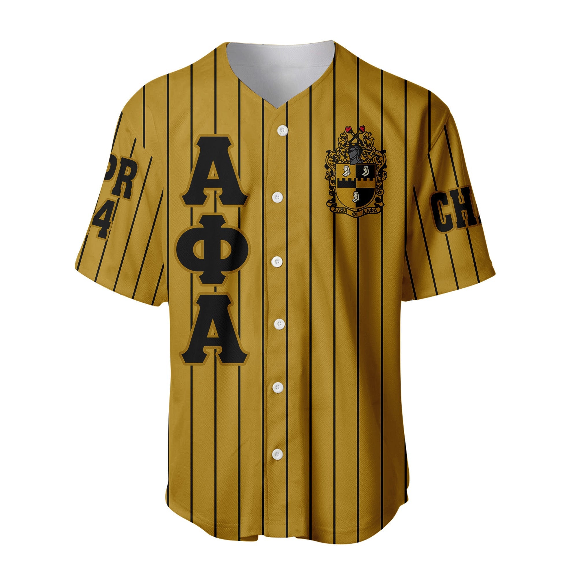 Africazone Clothing - (Custom) Alpha Phi Alpha Fraternity Pin Striped Baseball Jersey A31 | Africazone