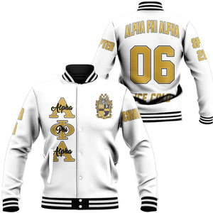 (Custom) Alpha Phi Alpha ( White ) Baseball Jackets A31 | Africazone