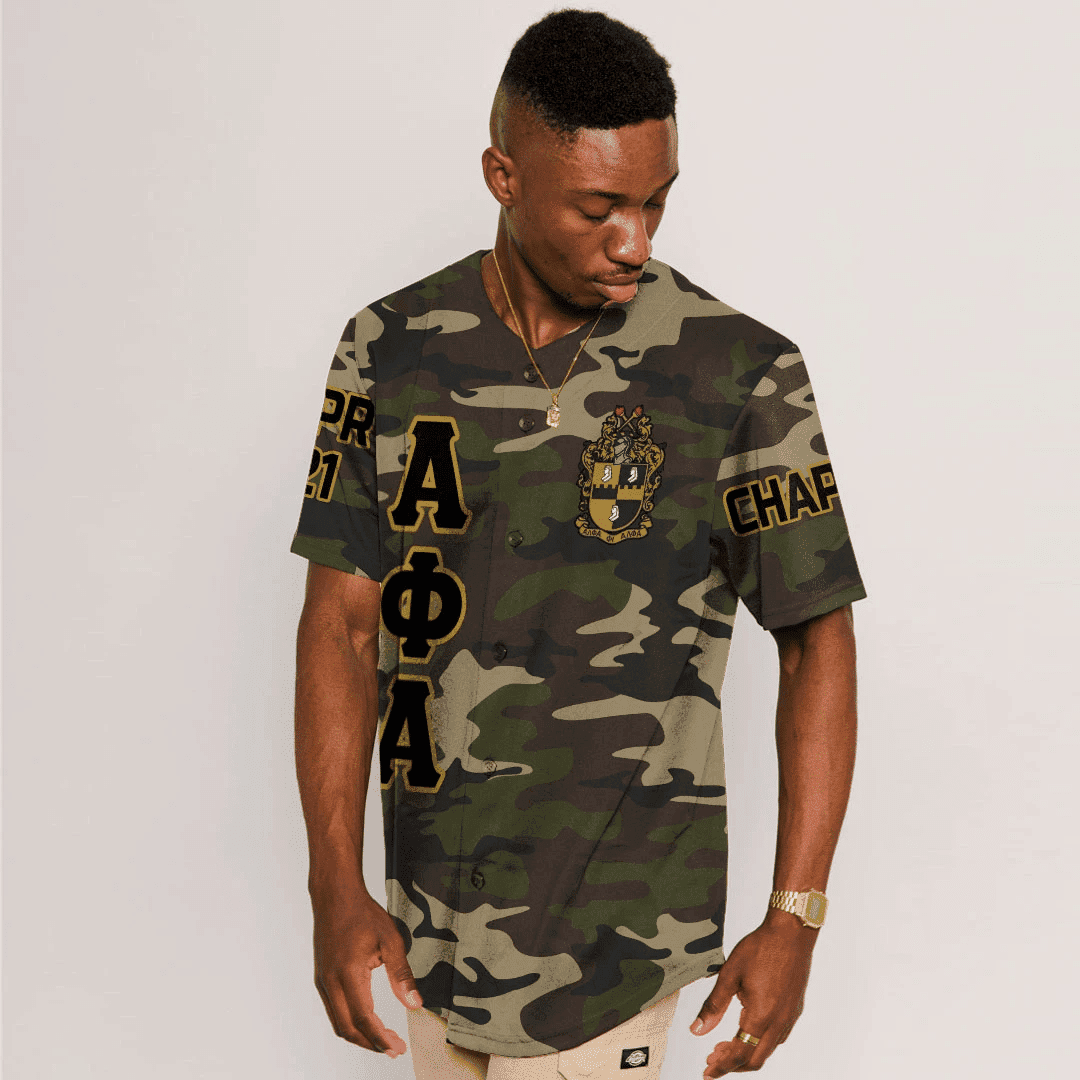 Alpha Phi Alpha Camouflage Baseball Jerseys | Africazone.store