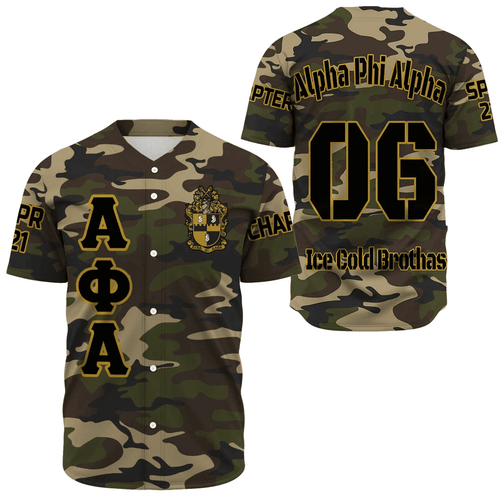 (Custom) Alpha Phi Alpha Camouflage Baseball Jerseys A31 | Africazone