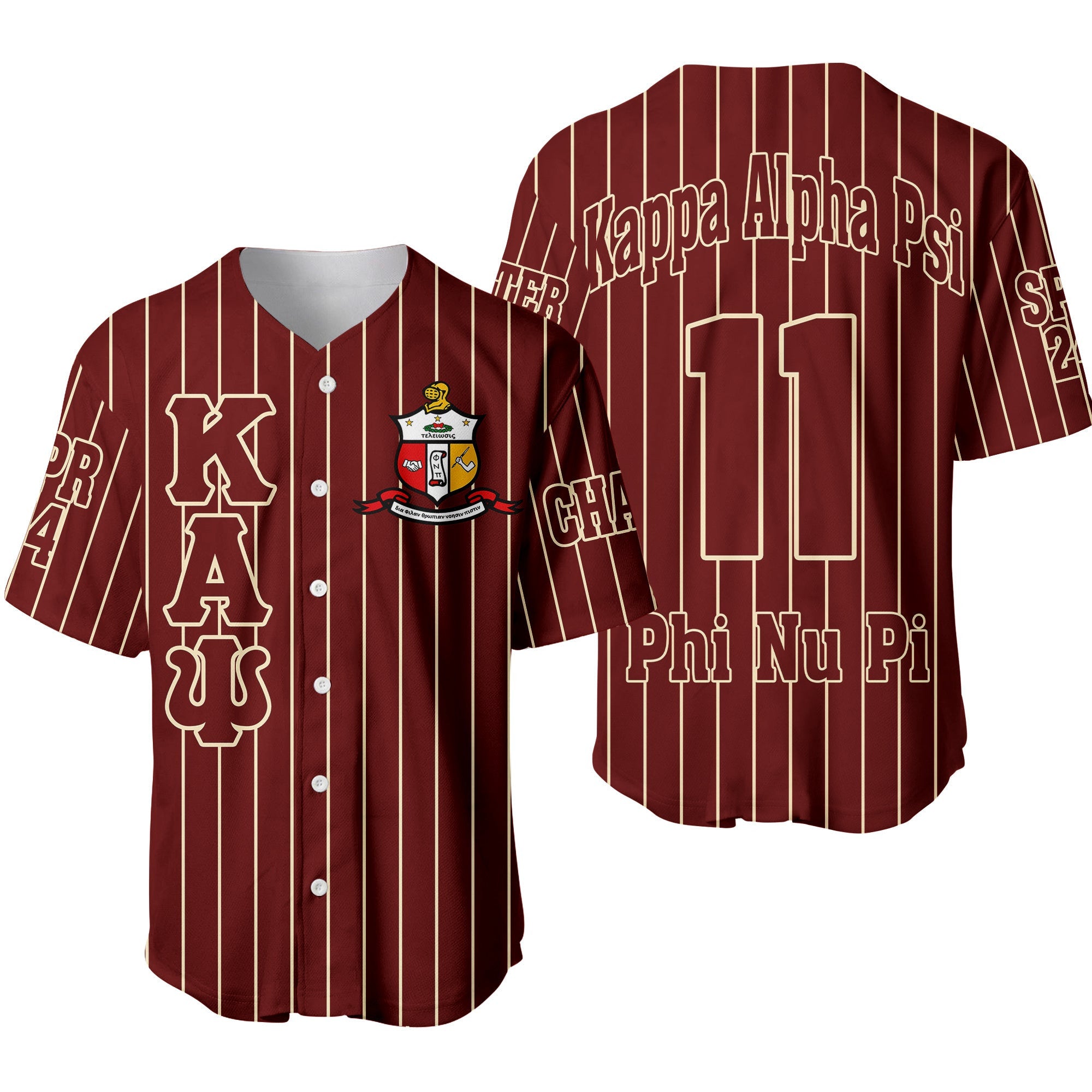 (Personalized) Nupes 1911 Brotherhood Pin Striped Baseball Jersey