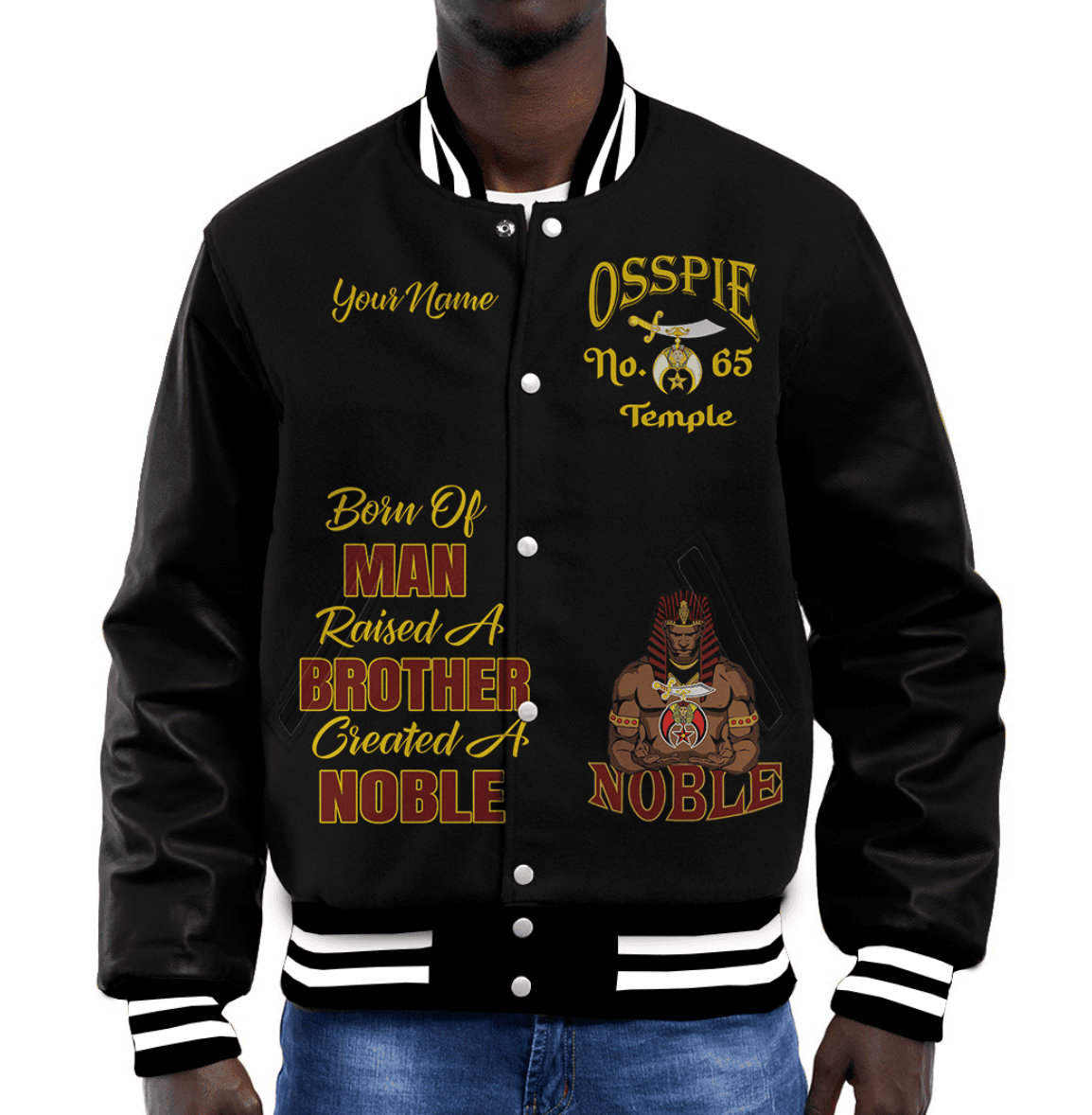 (Custom) Shriners Baseball Jacket - Nobles of the Mystic Shrine Camel Rider A31