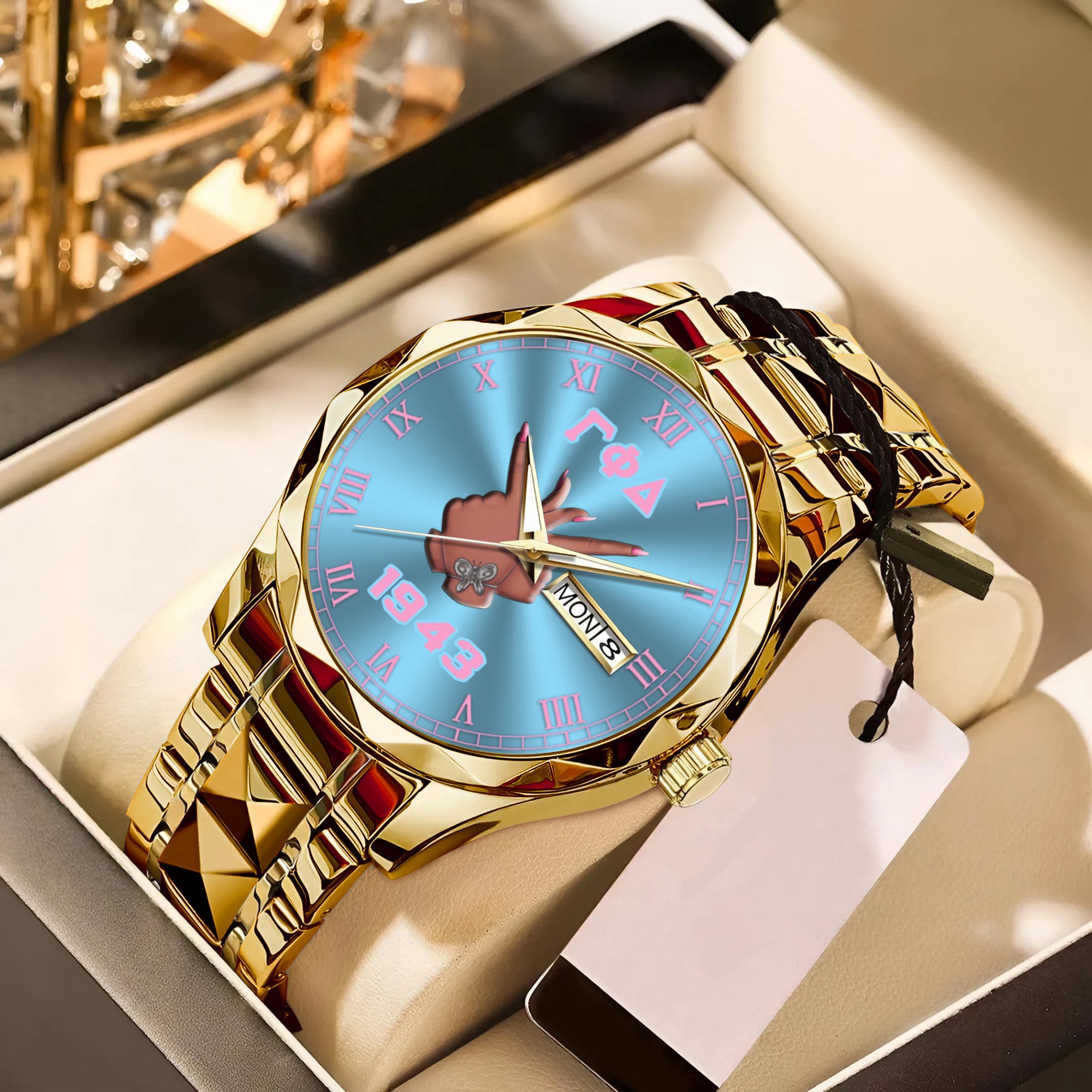 Greeklife Accessories - Gamma Phi Delta Sorority Handsign Alloy Luxury Quartz Watch A31
