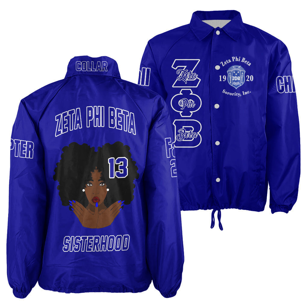 (Custom) Africazone Jacket - Zeta Phi Beta Sorority Finer Woman Crossing Jacket A31