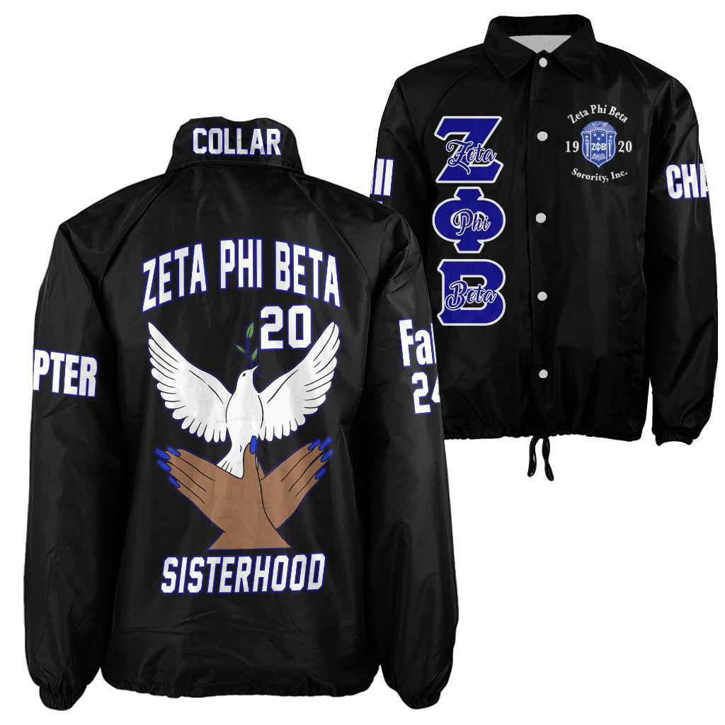 (Custom) Africazone Jacket - Zeta Phi Beta Handsign Dove Crossing Jacket A31