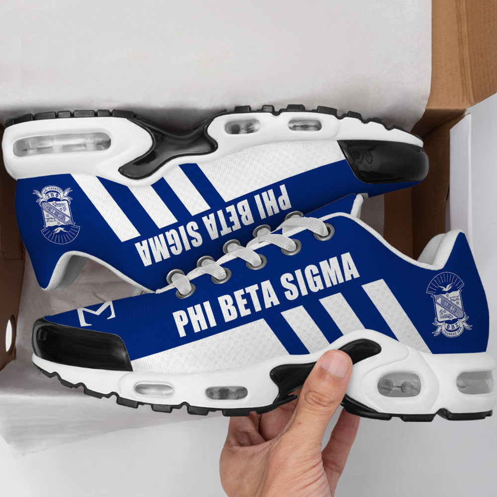 (Personalized) Sigmas 1914 Brotherhood Blue & White Cushion Sport Shoes - Legacy in Every Step