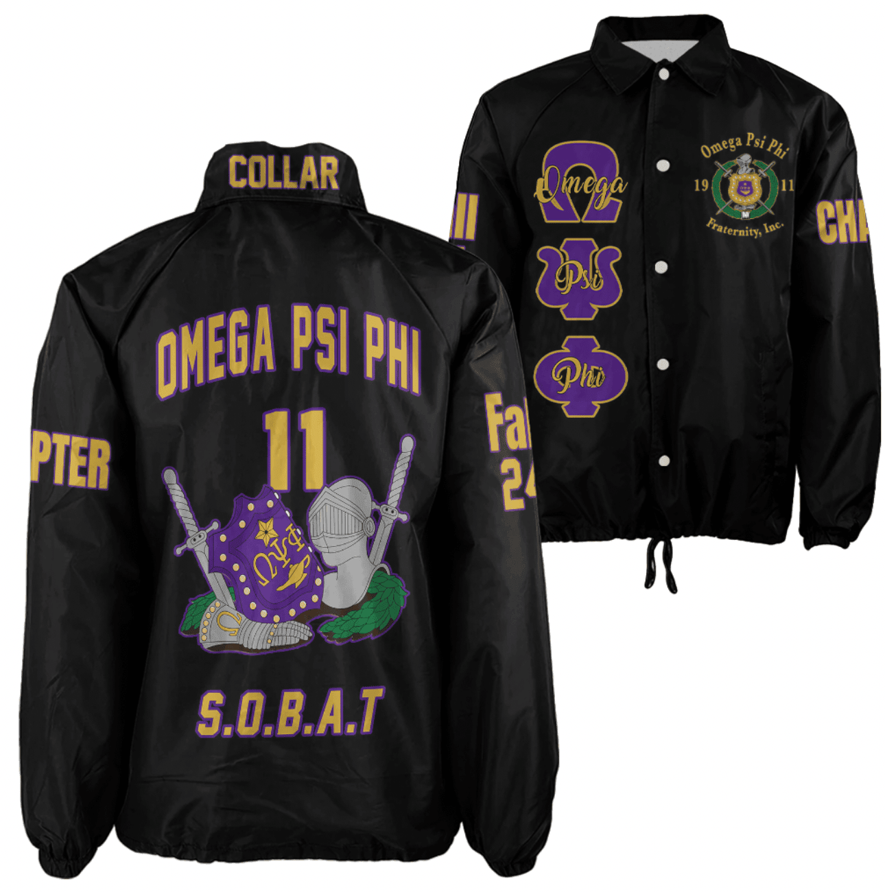 (Custom) AfricaZone Jacket - Omega Psi Phi Fraternity Knight Crossing Jacket A31 | Africazone.store