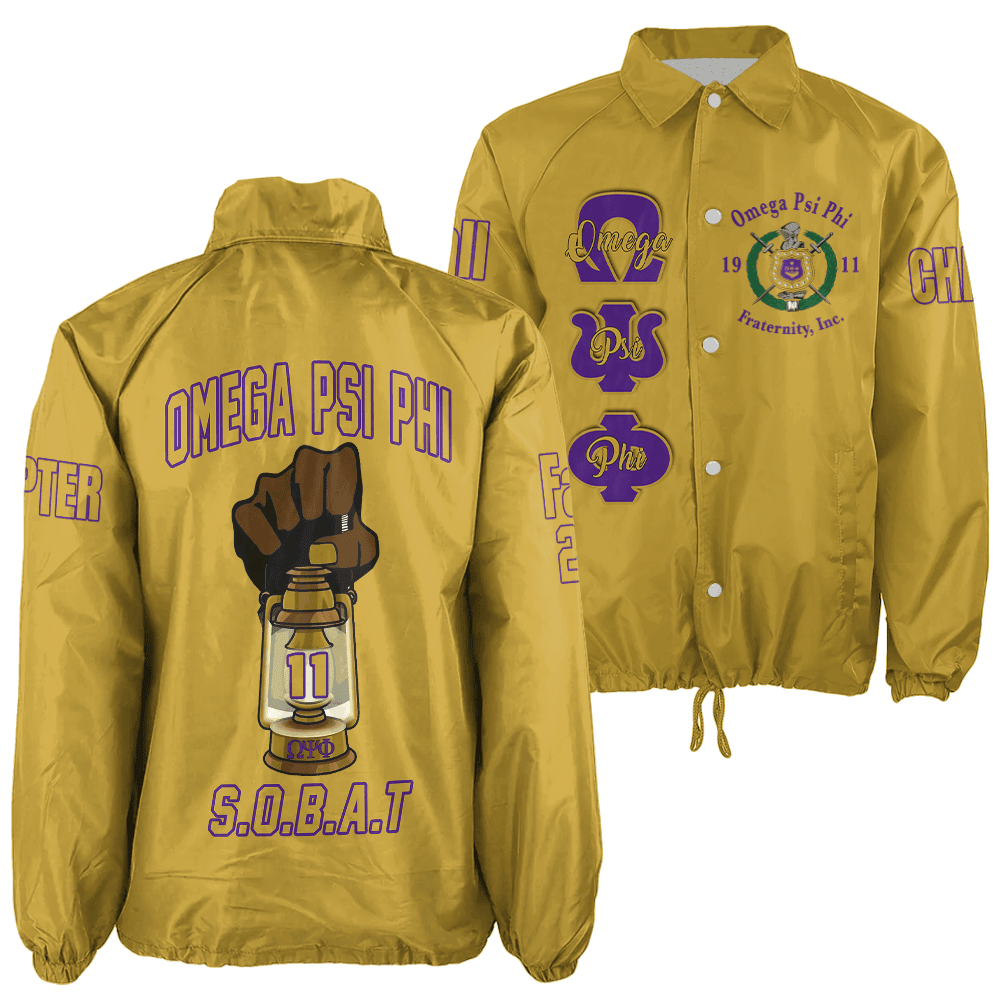 (Custom) AfricaZone Jacket - Omega Psi Phi Fraternity Lamp Crossing Jacket A31 | Africazone.store