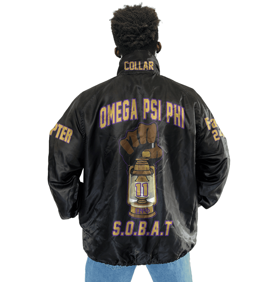 (Custom) AfricaZone Jacket - Omega Psi Phi Fraternity Lamp Crossing Jacket A31 | Africazone.store