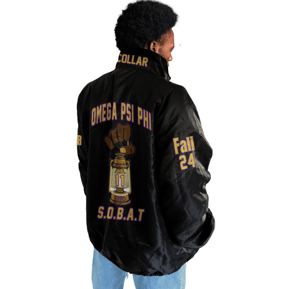 (Custom) AfricaZone Jacket - Omega Psi Phi Fraternity Lamp Crossing Jacket A31 | Africazone.store