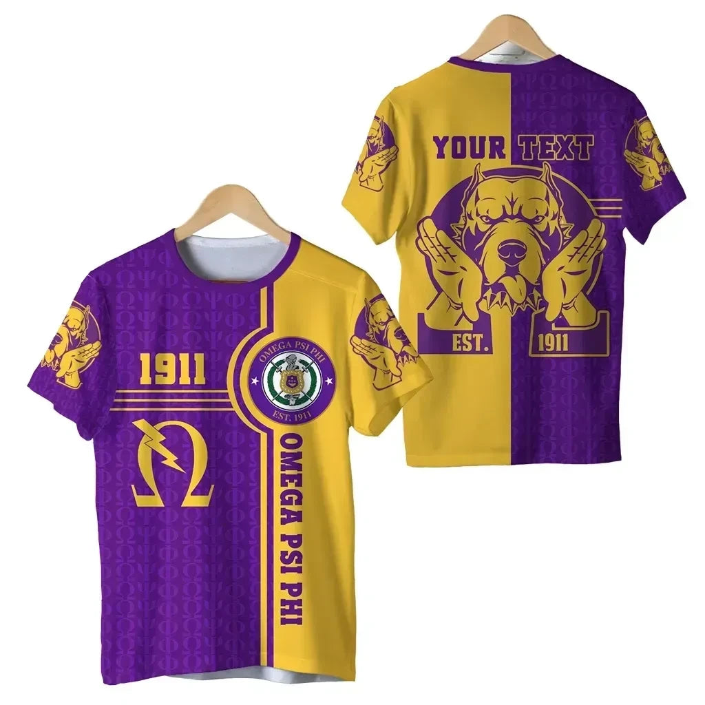 Africazone T-Shirt - Personalized Omega Psi Phi Bull Dogs Sport J5 | Africazone.store