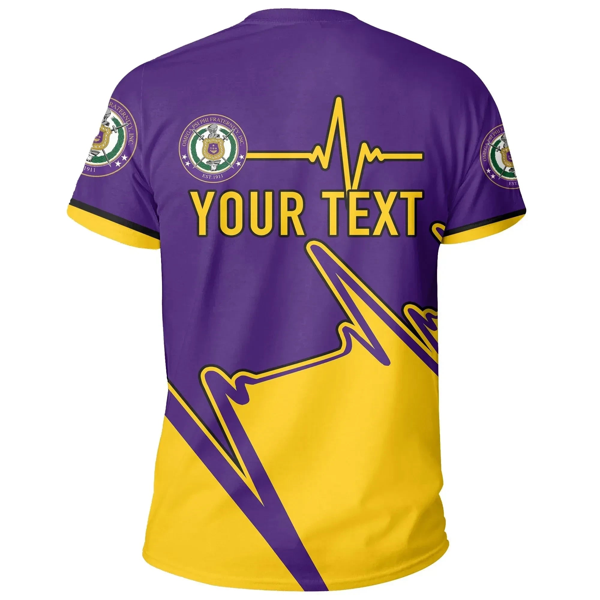 Africazone T-Shirt - Personalised Heartbeat Omega Psi Phi Tee J5 | Africazone.store