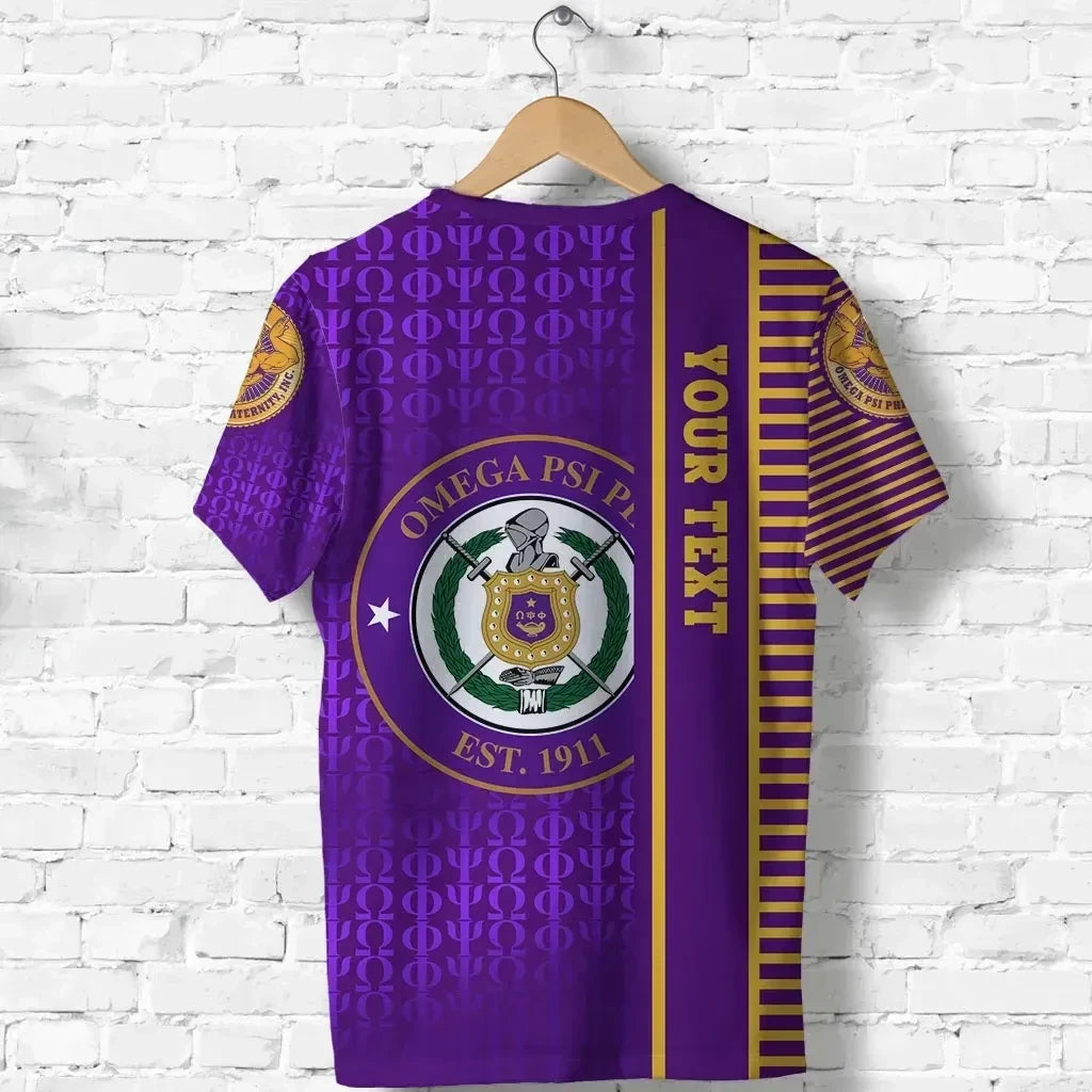 Africazone T-Shirt - Personalized Omega Psi Phi Simple Style J5 | Africazone.store
