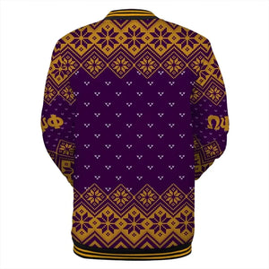 AfricaZone Jacket - Lux Omega Psi Phi In My Heart Christmas Baseball Jacket J5 | Africazone.store