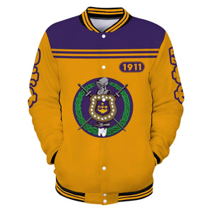 AfricaZone Jacket - Omega Psi Phi Yellow Thunder 1911 Baseball Jacket J5 | Africazone.store