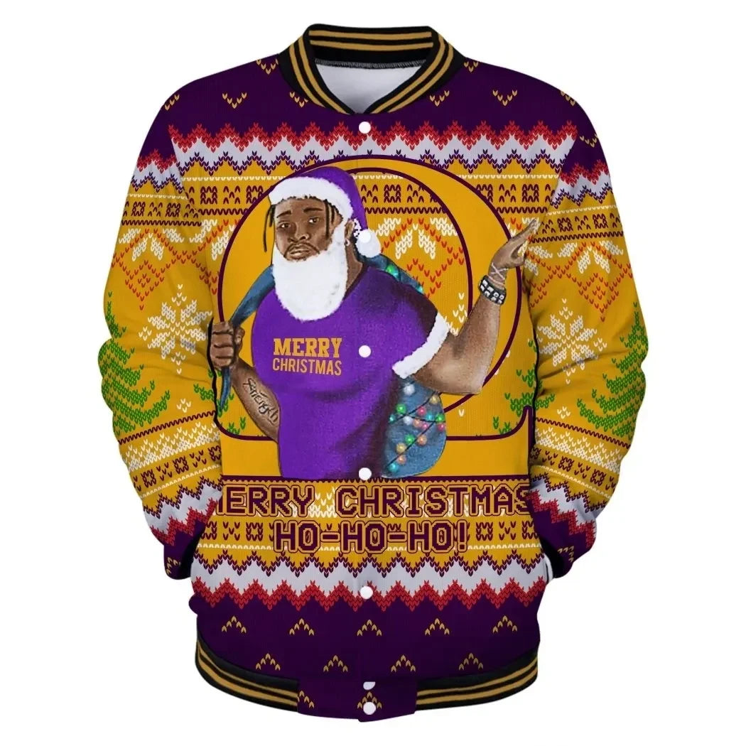 AfricaZone Jacket - Lux Man Omega Psi Phi Christmas Baseball Jacket J5 | Africazone.store