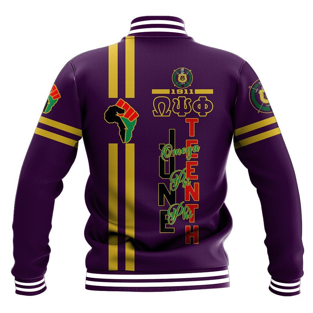 AfricaZone Jacket - Juneteenth Omega Psi Phi Baseball Jacket J5 | Africazone.store
