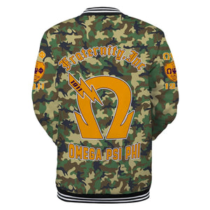 AfricaZone Jacket - Omega Psi Phi Military Thunder Baseball Jacket J5 | Africazone.store