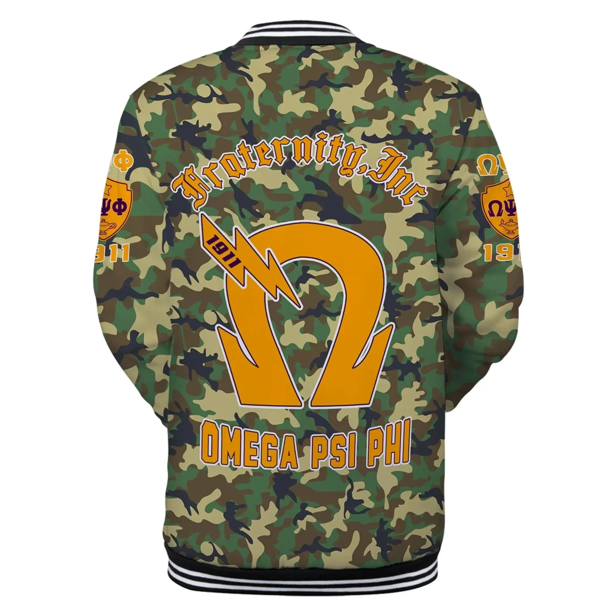 AfricaZone Jacket - Omega Psi Phi Military Thunder Baseball Jacket J5 | Africazone.store