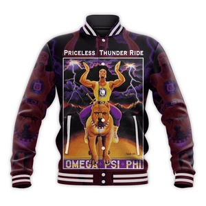 AfricaZone Jacket - OMEGA PSI PHI PRICELESS THUNDER RIDE BASEBALL JACKET J5 | Africazone.store