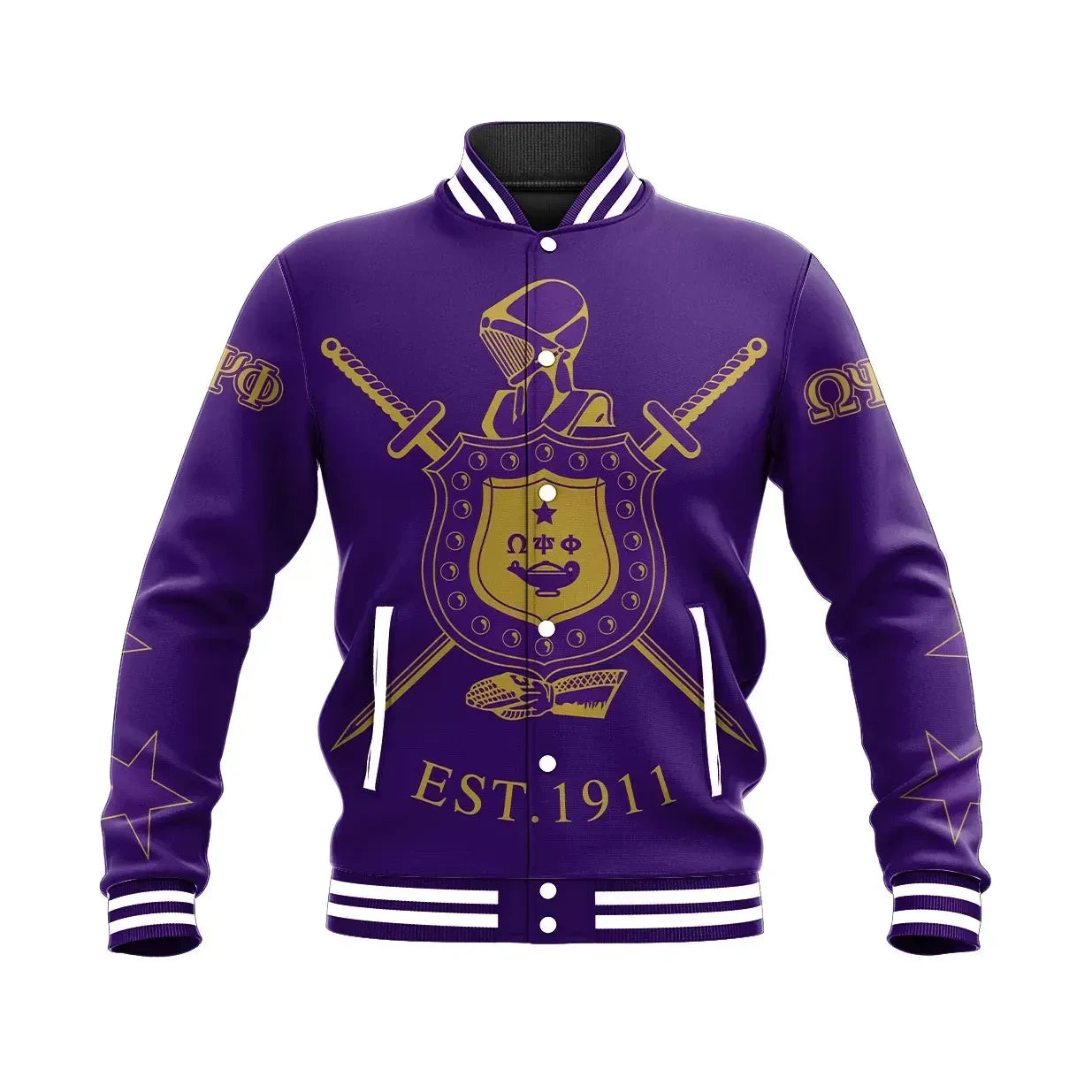 AfricaZone Jacket - Omega Psi Phi Fraternity Baseball Jacket J5 | Africazone.store9 | Africazone.store
