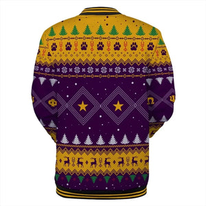 AfricaZone Jacket - Omega Psi Phi Bulldog Hand Sign Christmas Baseball Jacket J5 | Africazone.store