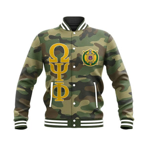 AfricaZone Jacket - Military Thunder Bulldog Omega Psi Phi Baseball Jacket J5 | Africazone.store