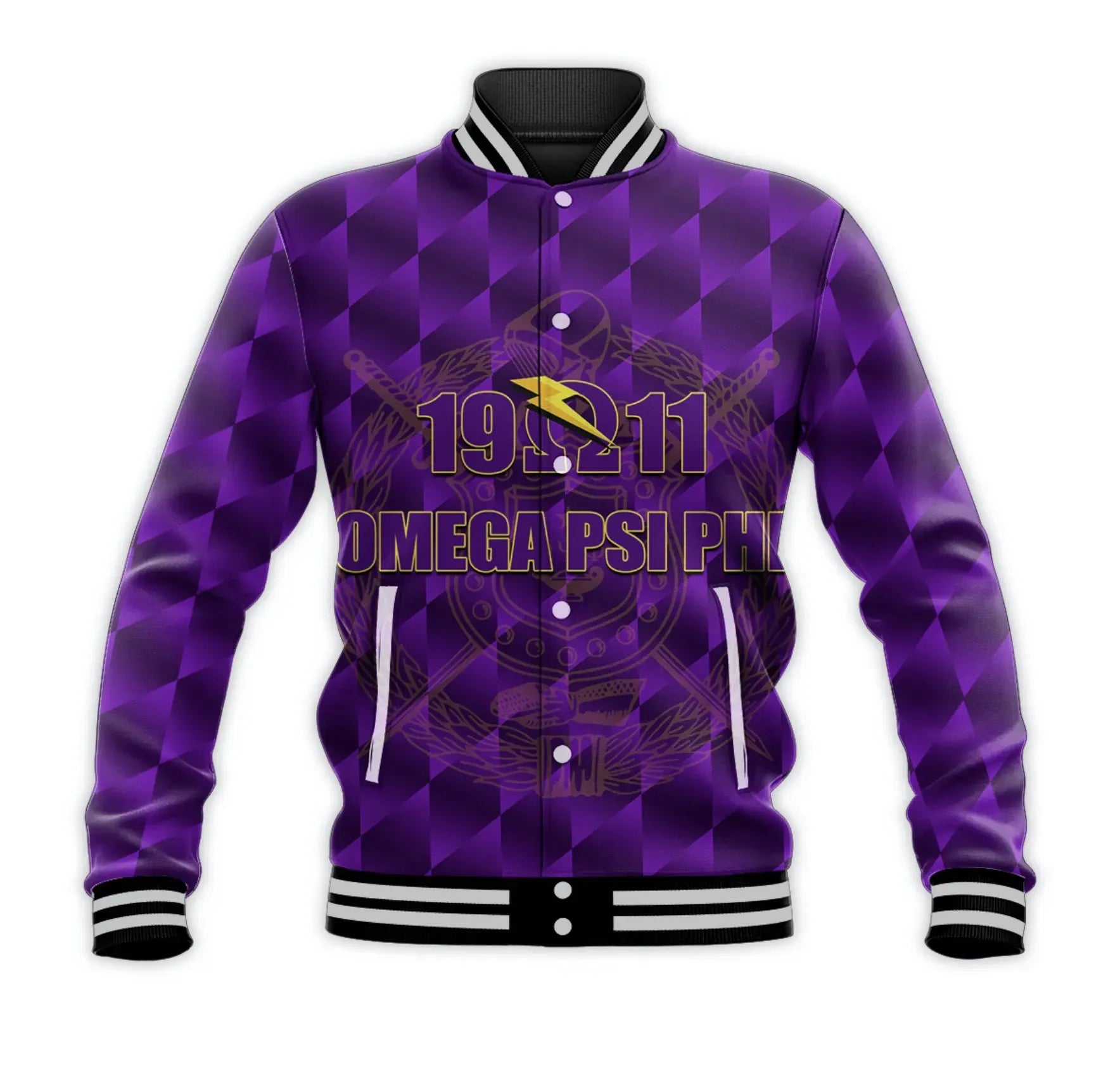 AfricaZone Jacket - Omega Psi Phi Fraternity 1911 Still Omega Baseball Jacket J5 | Africazone.store