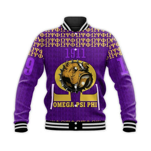 AfricaZone Jacket - Personalised Omega Psi Phi Bull Dogs Special Baseball Jacket J5 | Africazone.store