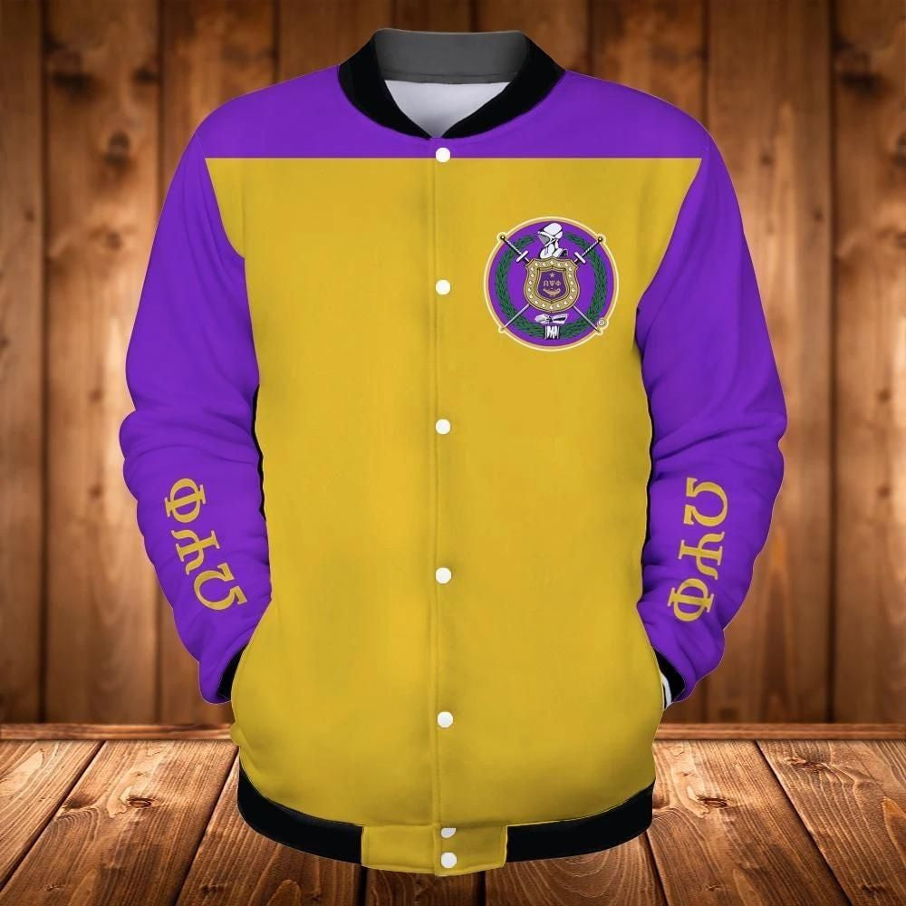 AfricaZone Greek Life Jacket - Simple Omega Psi Phi Baseball Jacket J5 | Africazone.store