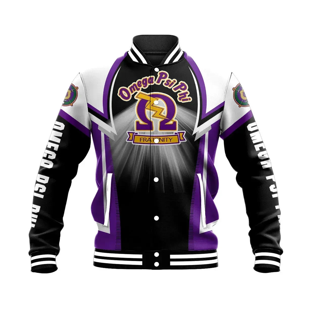 AfricaZone Jacket - Shining Omega Psi Phi Baseball Jacket J5 | Africazone.store