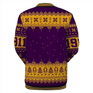 AfricaZone Jacket - Lux Omega Psi Phi Sons Of Blood Christmas Baseball Jacket J5 | Africazone.store