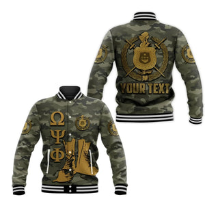 AfricaZone Jacket - Personalised Omega Psi Phi Army Boots 1911 Baseball Jacket J5 | Africazone.store