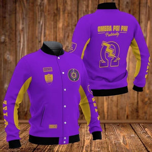 AfricaZone Greek Life Jacket - Invictus Live Your Creed Omega Psi Phi Baseball Jacket J5 | Africazone.store