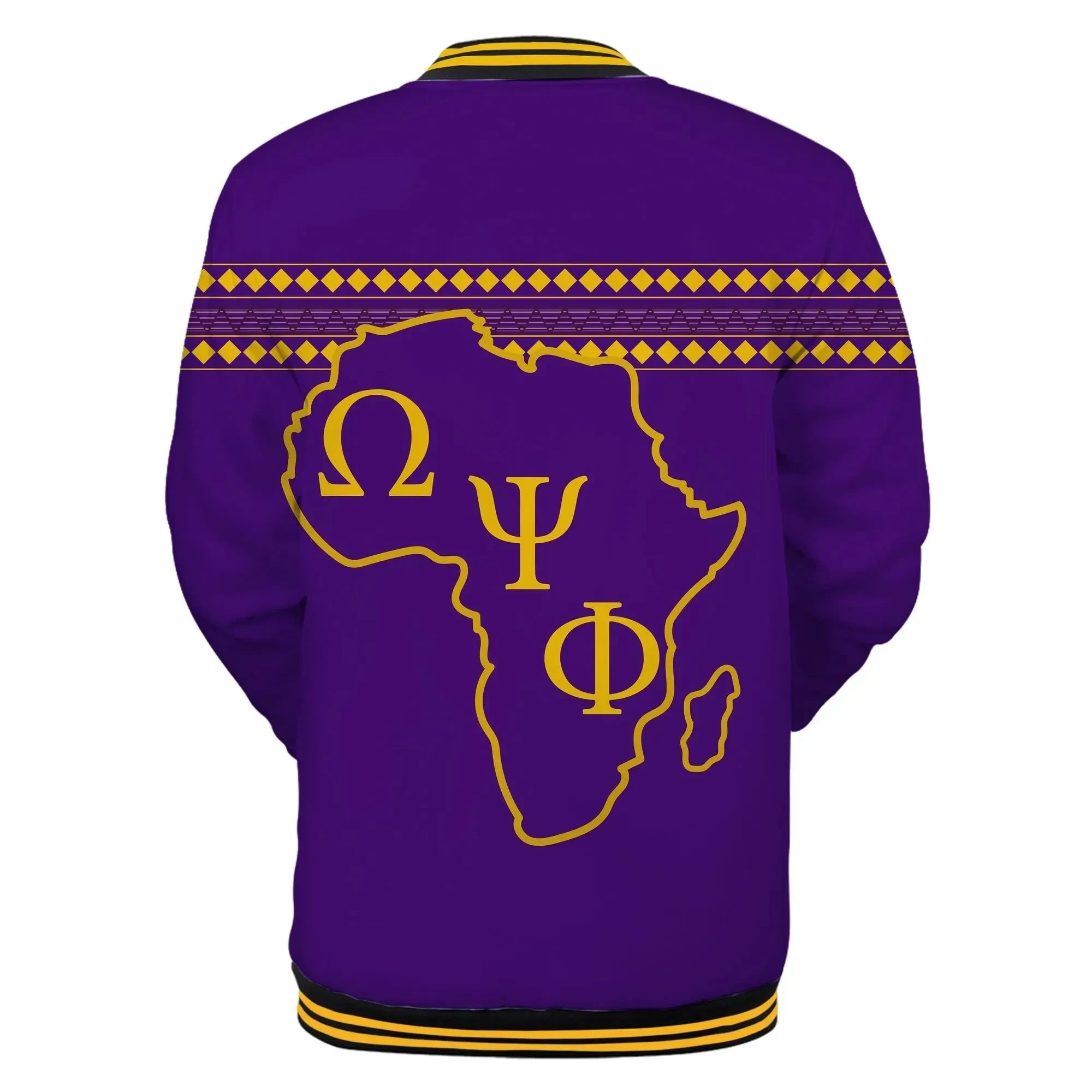 AfricaZone Jacket - Omega Psi Phi Africa Map Baseball Jacket J5 | Africazone.store