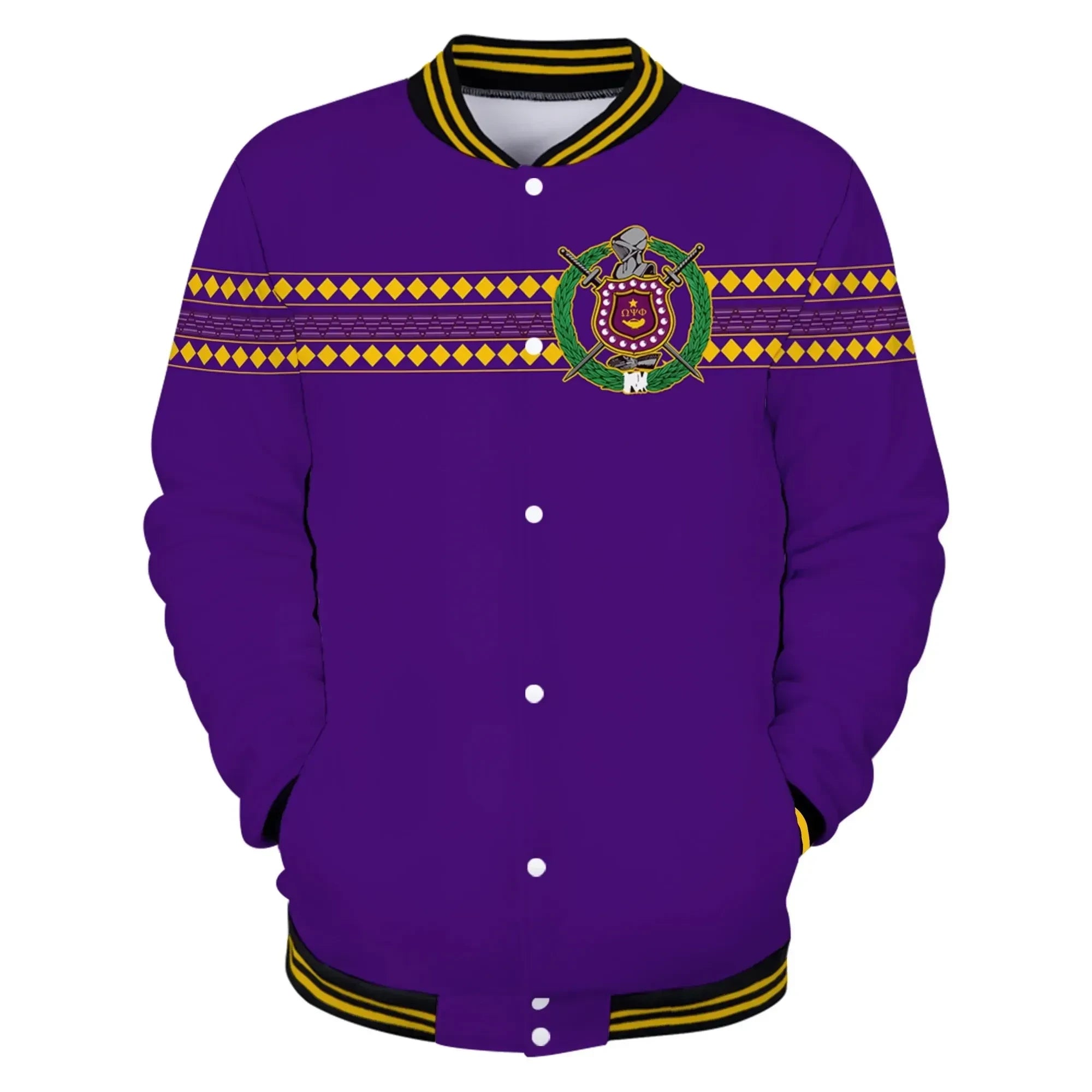 AfricaZone Jacket - Omega Psi Phi Africa Map Baseball Jacket J5 | Africazone.store