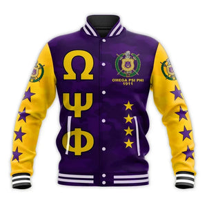 AfricaZone Jacket - Omega Psi Phi Omega Psi Phi Legend Baseball Jacket J5 | Africazone.store